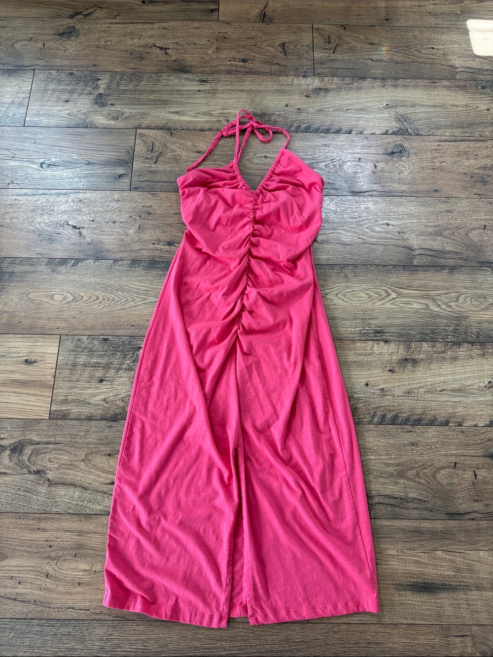 Universal Thread Hot Pink Ruched Maxi Dress